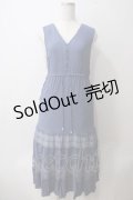 axes femme / レースティアードノースリーブワンピ  ブルー Y-25-05-25-146-AX-OP-SZ-ZI