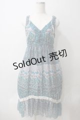 axes femme / シフォン花柄ワンピース  グリーン Y-25-05-25-150-AX-OP-SZ-ZY