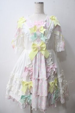 画像1: BABY,THE STARS SHINE BRIGHT / はるちゃんの花舞うEternal Gardenワンピース  ホワイト Y-25-05-25-161-BA-OP-SZ-ZY