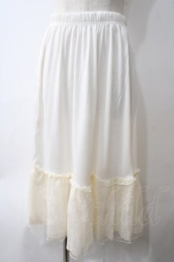 画像1: axes femme / 繊細レースミディ丈ペチスカート M 生成り Y-25-05-25-167-AX-SK-SZ-ZY