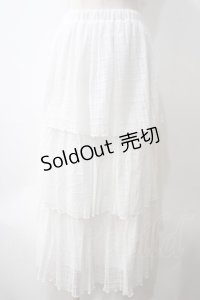 merry jenny / checkチュールティアードスカート F オフホワイト Y-25-05-25-168-LO-SK-SZ-ZY