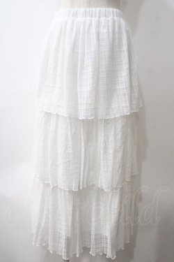 画像1: merry jenny / checkチュールティアードスカート F オフホワイト Y-25-05-25-168-LO-SK-SZ-ZY