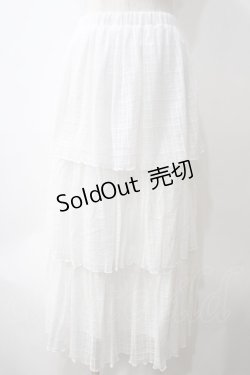 画像1: merry jenny / checkチュールティアードスカート F オフホワイト Y-25-05-25-168-LO-SK-SZ-ZY