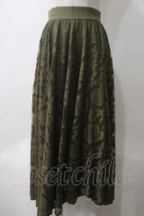 axes femme / レースサーキュラースカート  カーキ Y-25-05-25-173-AX-SK-SZ-ZT142