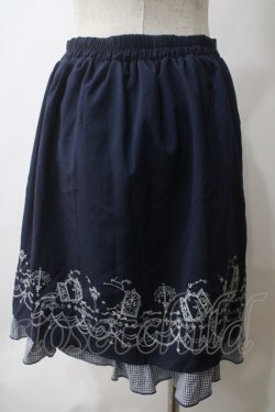 画像2: axes femme POETIQUE / メルヘン刺繍スカート M 紺 Y-25-05-25-175-AX-SK-SZ-ZY
