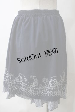 画像2: axes femme POETIQUE / メルヘン刺繍スカート M 紺 Y-25-05-25-175-AX-SK-SZ-ZY