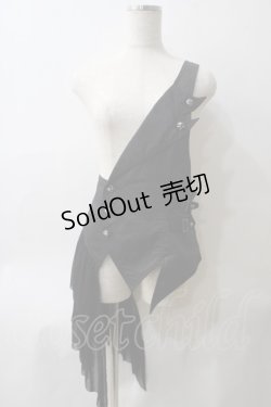 画像1: ALGONQUINS / ワンショルダー変形ベスト F 黒 Y-25-05-25-183-AL-TO-SZ-ZY