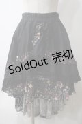 gouk 雅 / 和柄バッスルスカート  黒×紫 Y-25-05-25-184-GO-SK-SZ-ZY