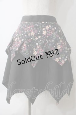 画像1: gouk / 和柄切替2段スカート  黒 Y-25-05-25-185-GO-SK-SZ-ZY