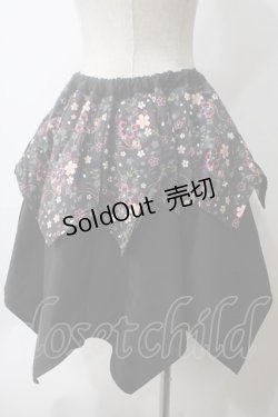 画像2: gouk / 和柄切替2段スカート  黒 Y-25-05-25-185-GO-SK-SZ-ZY