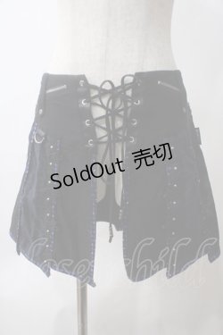 画像1: Ozz Croce / 龍ptチャイナスカート  黒×青 Y-25-05-25-190-OO-SK-SZ-ZY