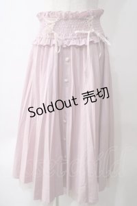 LIZ LISA / 編み上げプリーツロングスカート  ピンク Y-25-05-25-199-LO-SK-SZ-ZY