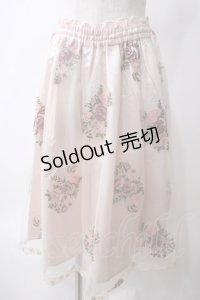 axes femme / ローズ刺繍チュールスカート  ピンク Y-25-05-25-203-AX-SK-SZ-ZY