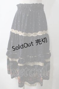 axes femme / ドット花柄スカート  紺 Y-25-05-25-204-AX-SK-SZ-ZY