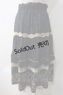 画像2: axes femme / ドット花柄スカート  紺 Y-25-05-25-204-AX-SK-SZ-ZY