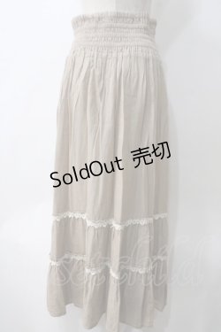 画像2: axes femme / レース使いプリーツスカート  ベージュ Y-25-05-25-205-AX-SK-SZ-ZI