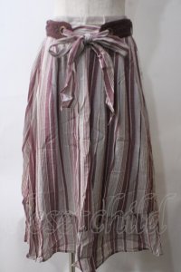 axes femme / 先染マルチストライプスカート  赤 Y-25-05-25-208-AX-SK-SZ-ZT179
