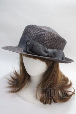 画像1: Jane Marple / リボンストローハット  グレー Y-25-05-25-043-JM-AC-SZ-ZY