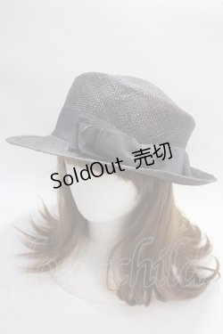 画像1: Jane Marple / リボンストローハット  グレー Y-25-05-25-043-JM-AC-SZ-ZT-K004