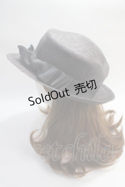 画像2: Jane Marple / リボンストローハット  グレー Y-25-05-25-043-JM-AC-SZ-ZT-K004