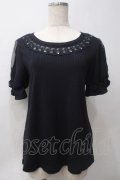 axes femme / 袖デザイン半袖プルオーバー M 紺 Y-25-05-29-006-AX-TO-SZ-ZY