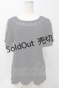 axes femme / 袖デザイン半袖プルオーバー M 紺 Y-25-05-29-006-AX-TO-SZ-ZY