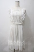 axes femme kawaii / ドットチュールエプロン M 白 Y-25-05-29-050-AX-OP-SZ-ZY