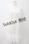 axes femme kawaii / ドットチュールエプロン M 白 Y-25-05-29-050-AX-OP-SZ-OS