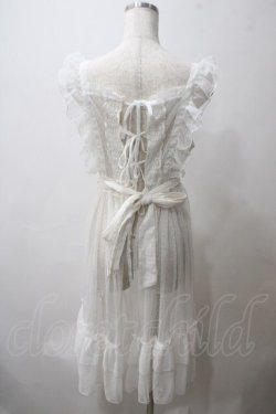 画像2: axes femme kawaii / ドットチュールエプロン M 白 Y-25-05-29-050-AX-OP-SZ-ZY