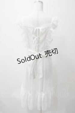 画像2: axes femme kawaii / ドットチュールエプロン M 白 Y-25-05-29-050-AX-OP-SZ-OS