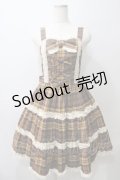 axes femme kawaii / タータンチェックジャンスカ M イエロー Y-25-05-29-054-AX-OP-SZ-OS