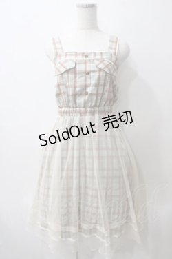 画像1: axes femme POETIQUE / チェック×チュールワンピース M ミント Y-25-05-29-058-AX-OP-SZ-ZT016