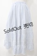 merry jenny / イレギュラーチェックスカート F サックス Y-25-05-29-062-LO-SK-SZ-ZY