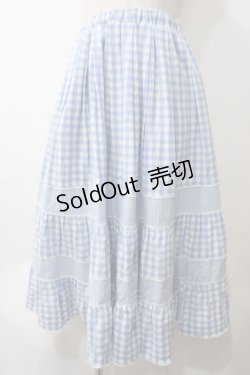 画像1: merry jenny / イレギュラーチェックスカート F サックス Y-25-05-29-062-LO-SK-SZ-ZY