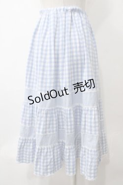 画像2: merry jenny / イレギュラーチェックスカート F サックス Y-25-05-29-062-LO-SK-SZ-ZY