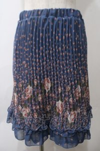 axes femme / 花柄スカート M 紺 Y-25-05-29-069-AX-SK-SZ-ZI