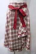 axes femme POETIQUE / チェックラッフルフリルスカート M アカ Y-25-05-29-070-AX-SK-SZ-ZY