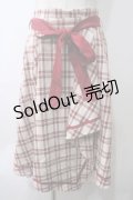 axes femme POETIQUE / チェックラッフルフリルスカート M アカ Y-25-05-29-070-AX-SK-SZ-ZY