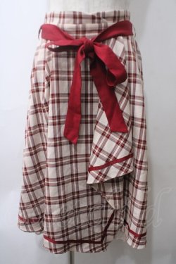 画像1: axes femme POETIQUE / チェックラッフルフリルスカート M アカ Y-25-05-29-070-AX-SK-SZ-ZY