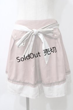 画像1: axes femme / バイカラーフレアキュロット M 淡ピンク Y-25-05-29-072-AX-PA-SZ-ZY
