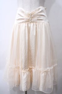 axes femme kawaii / コルセット風ティアードスカート M キナリ Y-25-05-29-076-AX-SK-SZ-ZI