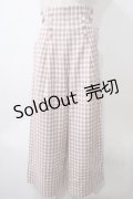 axes femme POETIQUE / ギンガムワイドパンツ M アワピンク Y-25-05-29-084-AX-PA-SZ-ZY