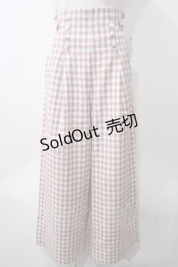 画像1: axes femme POETIQUE / ギンガムワイドパンツ M アワピンク Y-25-05-29-084-AX-PA-SZ-ZY