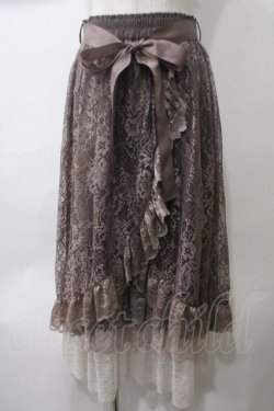 画像1: axes femme / ラッフルフリルレーススカート F 茶 Y-25-05-29-086-AX-SK-SZ-ZY