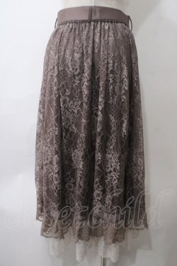 画像2: axes femme / ラッフルフリルレーススカート F 茶 Y-25-05-29-086-AX-SK-SZ-ZY