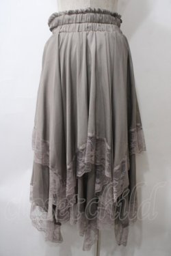画像2: axes femme / VTG風サテンイレヘムスカート F 茶 Y-25-05-29-090-AX-SK-SZ-ZY