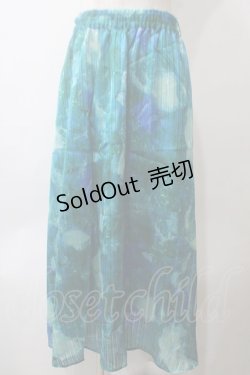 画像1: axes femme / マーブルプリントスカート  ブルーグリーン Y-25-05-29-091-AX-SK-SZ-ZI
