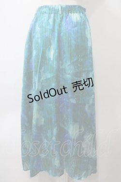 画像2: axes femme / マーブルプリントスカート  ブルーグリーン Y-25-05-29-091-AX-SK-SZ-ZI