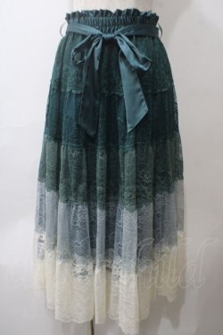 画像1: axes femme / グラデーションスカート  グリーン Y-25-05-29-092-AX-SK-SZ-ZY