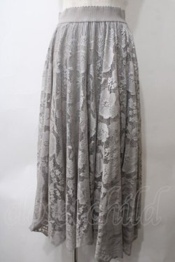 画像1: axes femme / レースサーキュラースカート F グレー Y-25-05-29-096-AX-SK-SZ-ZY